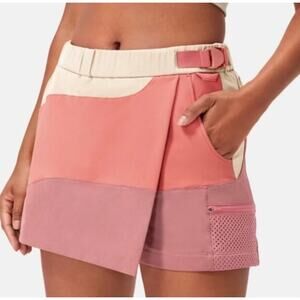 Outdoor Voices RecTrek 3" Skort Pink Colorblock Belted Hiking Athletic Lined